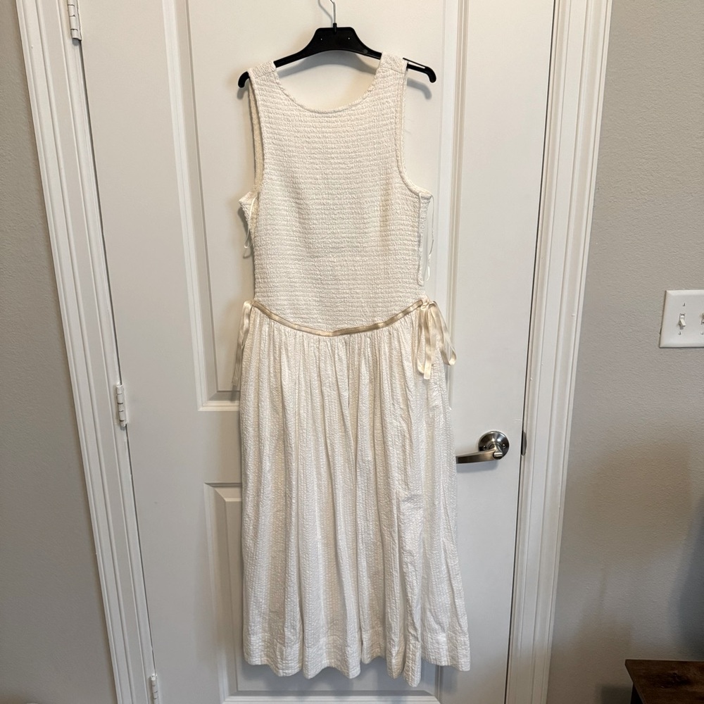 Free People seersucker nightingale Midi Dress Xs